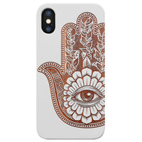 Hamsa 1 - Engraved - Wooden Phone Case