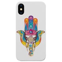 Hamsa Elephant - UV Color Printed - Wooden Phone Case