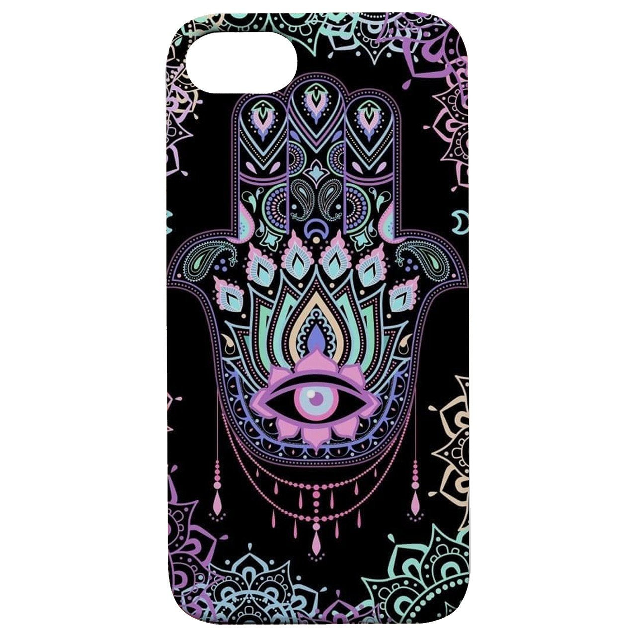 Hamsa Eye - UV Color Printed - Wooden Phone Case