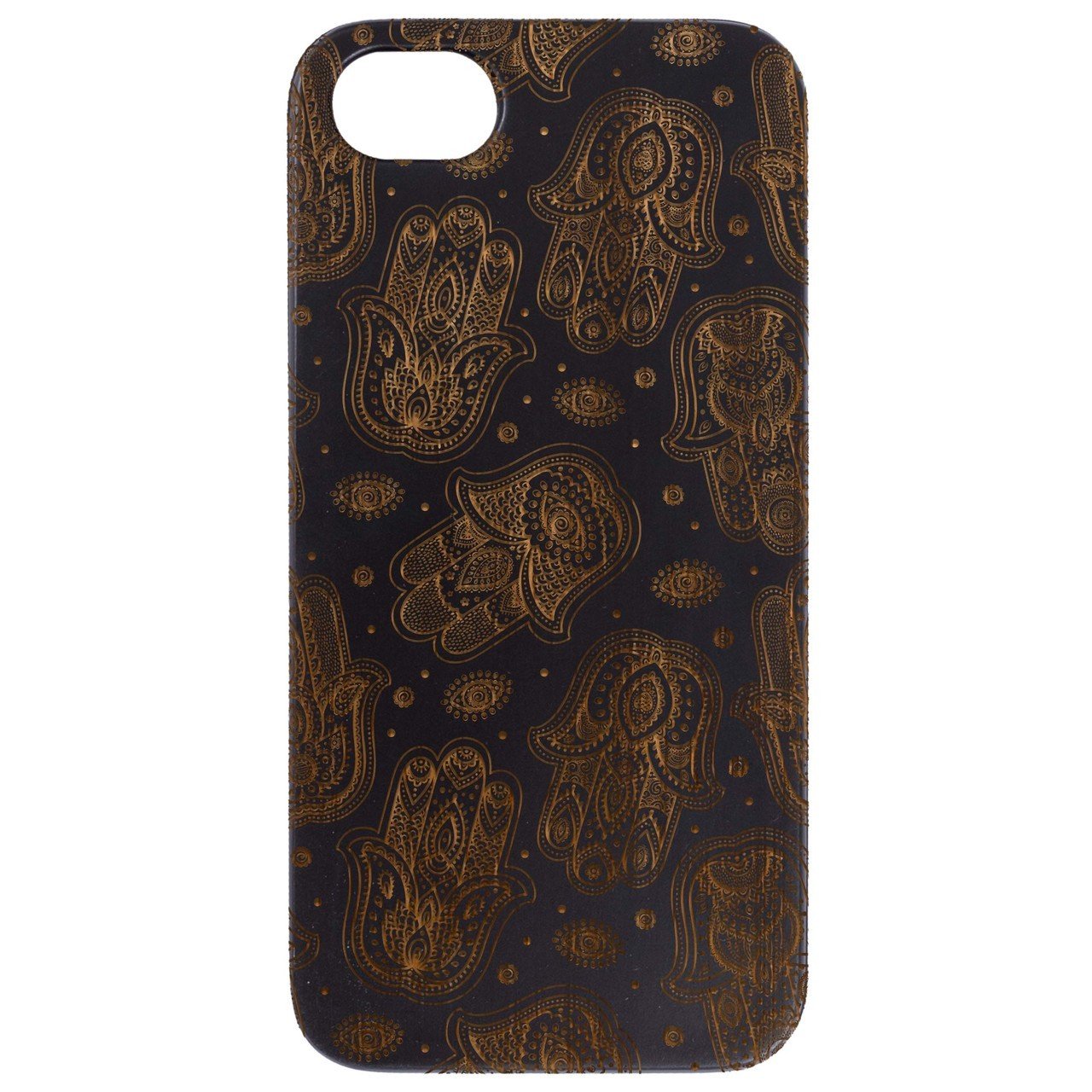 Hamsa Pattern - Engraved - Wooden Phone Case