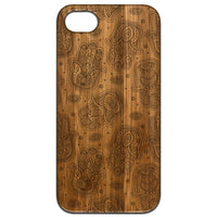 Hamsa Pattern - Engraved - Wooden Phone Case