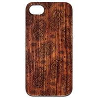 Hamsa Pattern - Engraved - Wooden Phone Case