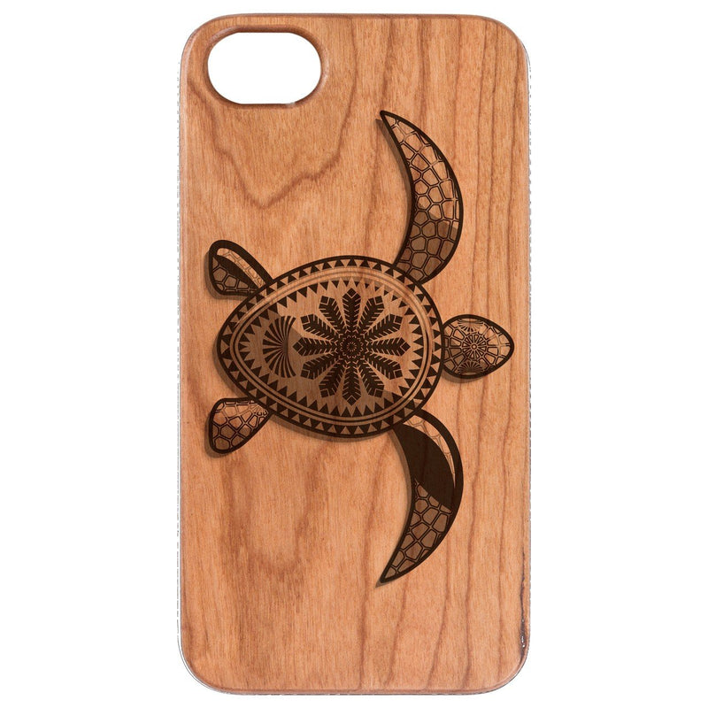 Hawaiian Turtle  - Engraved - Wooden Phone Case