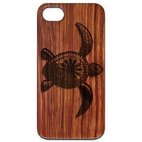 Hawaiian Turtle  - Engraved - Wooden Phone Case