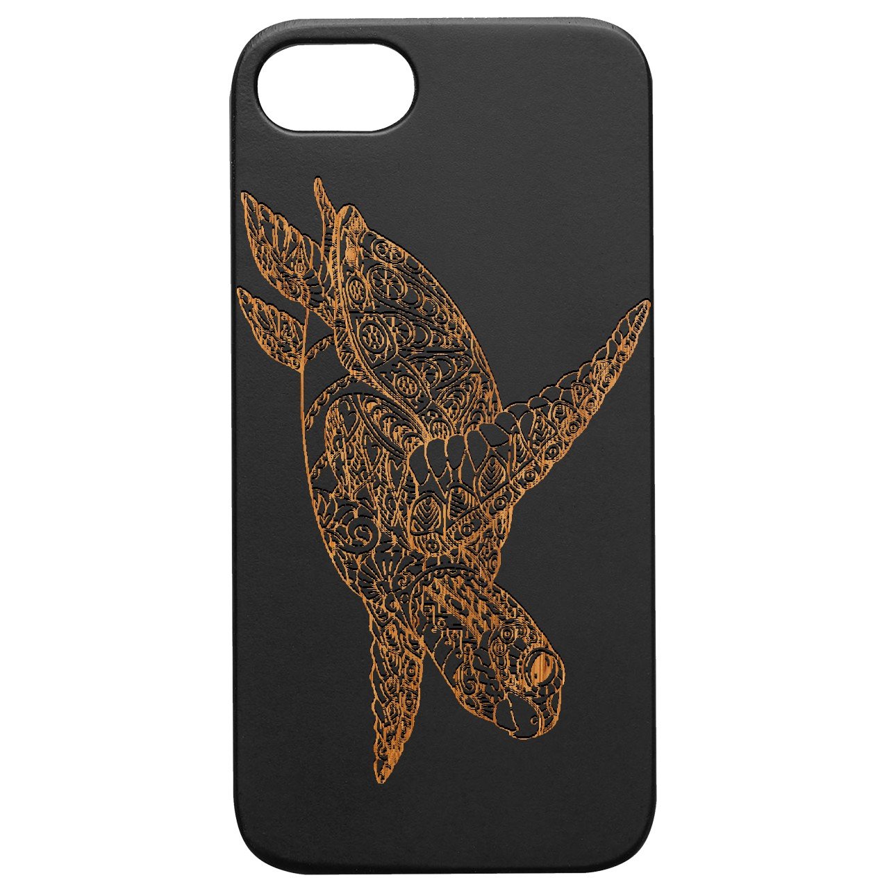 Hawaiian Turtle 2 - Engraved - Wooden Phone Case