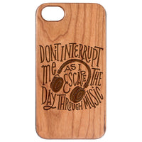 Headphones  - Engraved - Wooden Phone Case