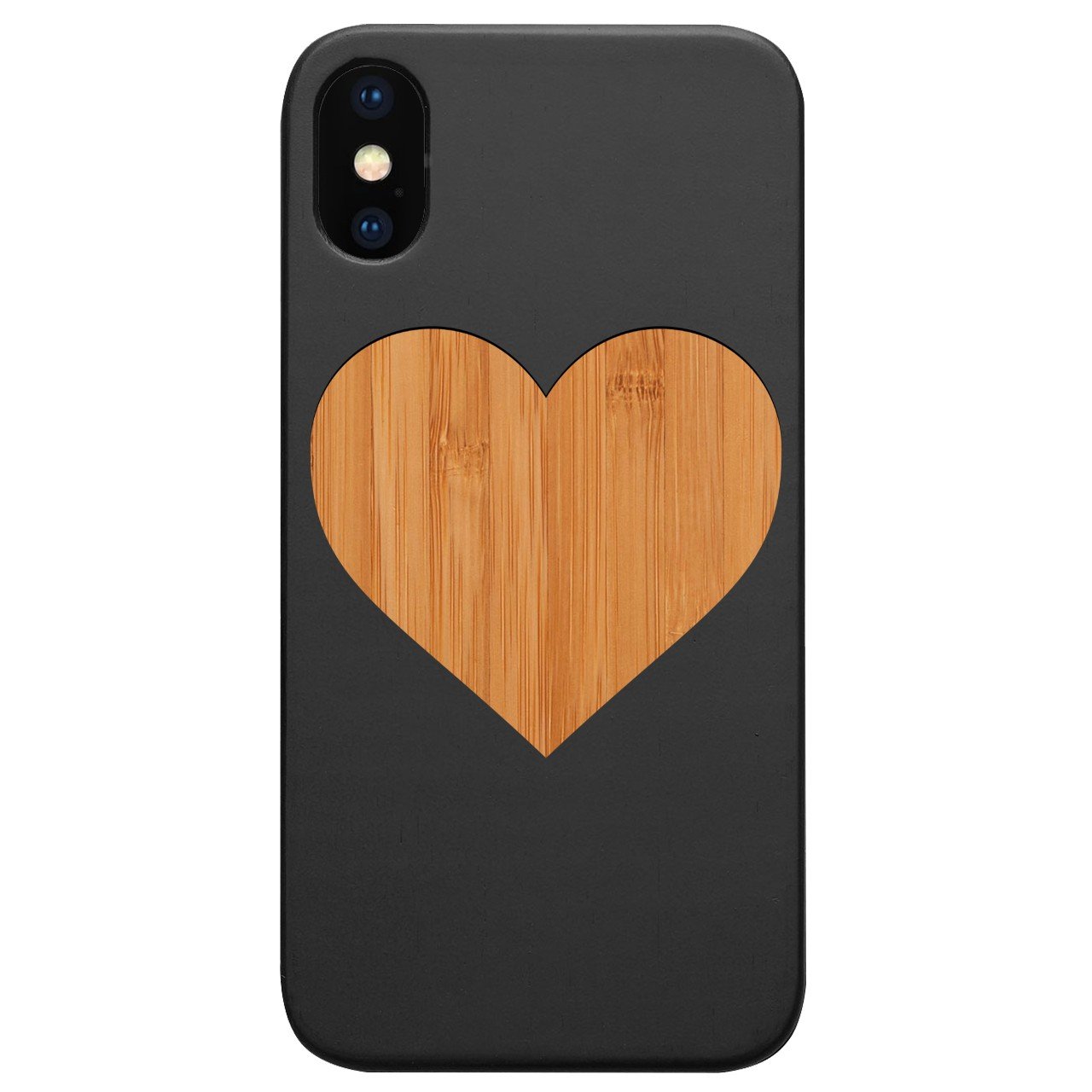 Heart - Engraved - Wooden Phone Case