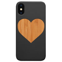 Heart - Engraved - Wooden Phone Case