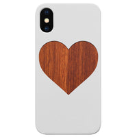 Heart - Engraved - Wooden Phone Case