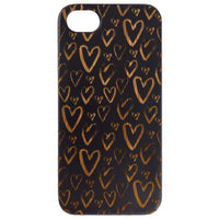 Heart Pattern  - Engraved - Wooden Phone Case