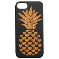 Heart Pineaple - Engraved - Wooden Phone Case