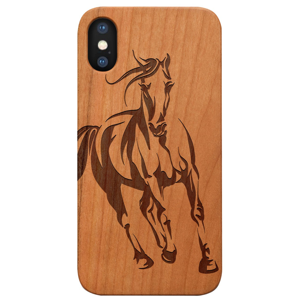  Horse 1 - Engraved - Wooden Phone Case - IPhone 13 Models