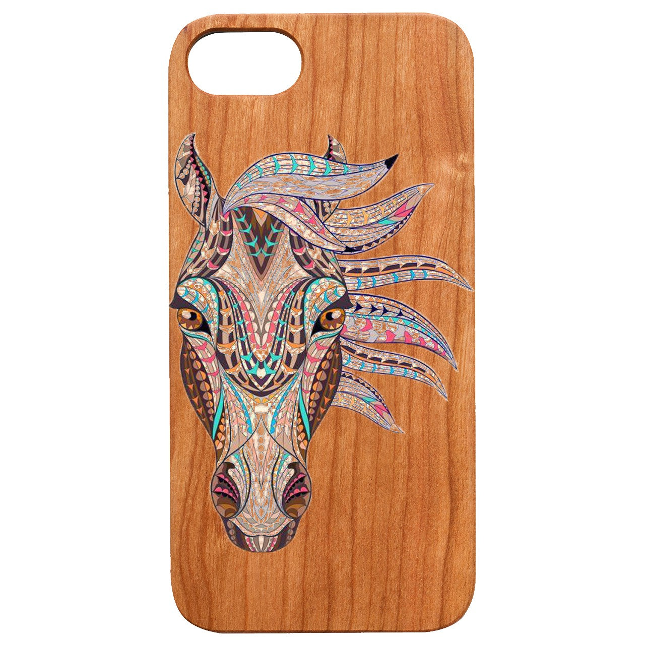  Horse Mandala - Engraved - Wooden Phone Case - IPhone 13 Models