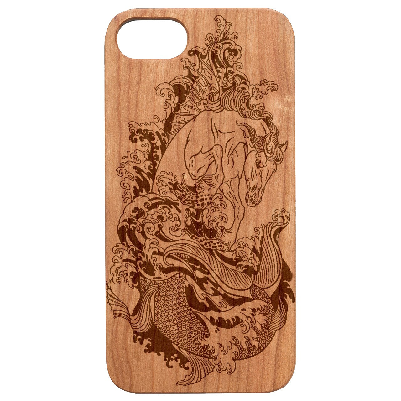  Horse Sea 2 - Engraved - Wooden Phone Case - IPhone 13 Models