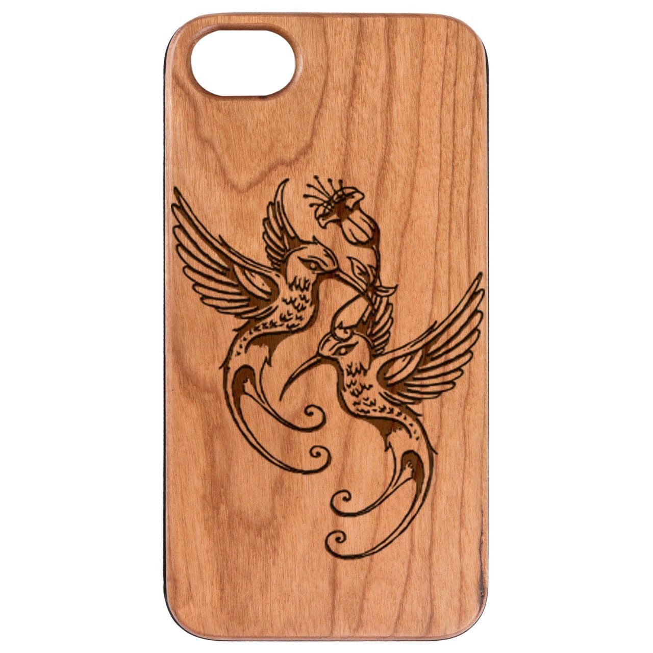  Humming Birds - Engraved - Wooden Phone Case - IPhone 13 Models