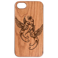  Humming Birds - Engraved - Wooden Phone Case - IPhone 13 Models