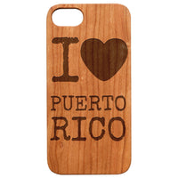 I Love Puerto Rico - UV Color Printed - Wooden Phone Case