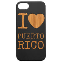 I Love Puerto Rico - UV Color Printed - Wooden Phone Case