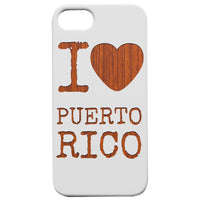 I Love Puerto Rico - UV Color Printed - Wooden Phone Case