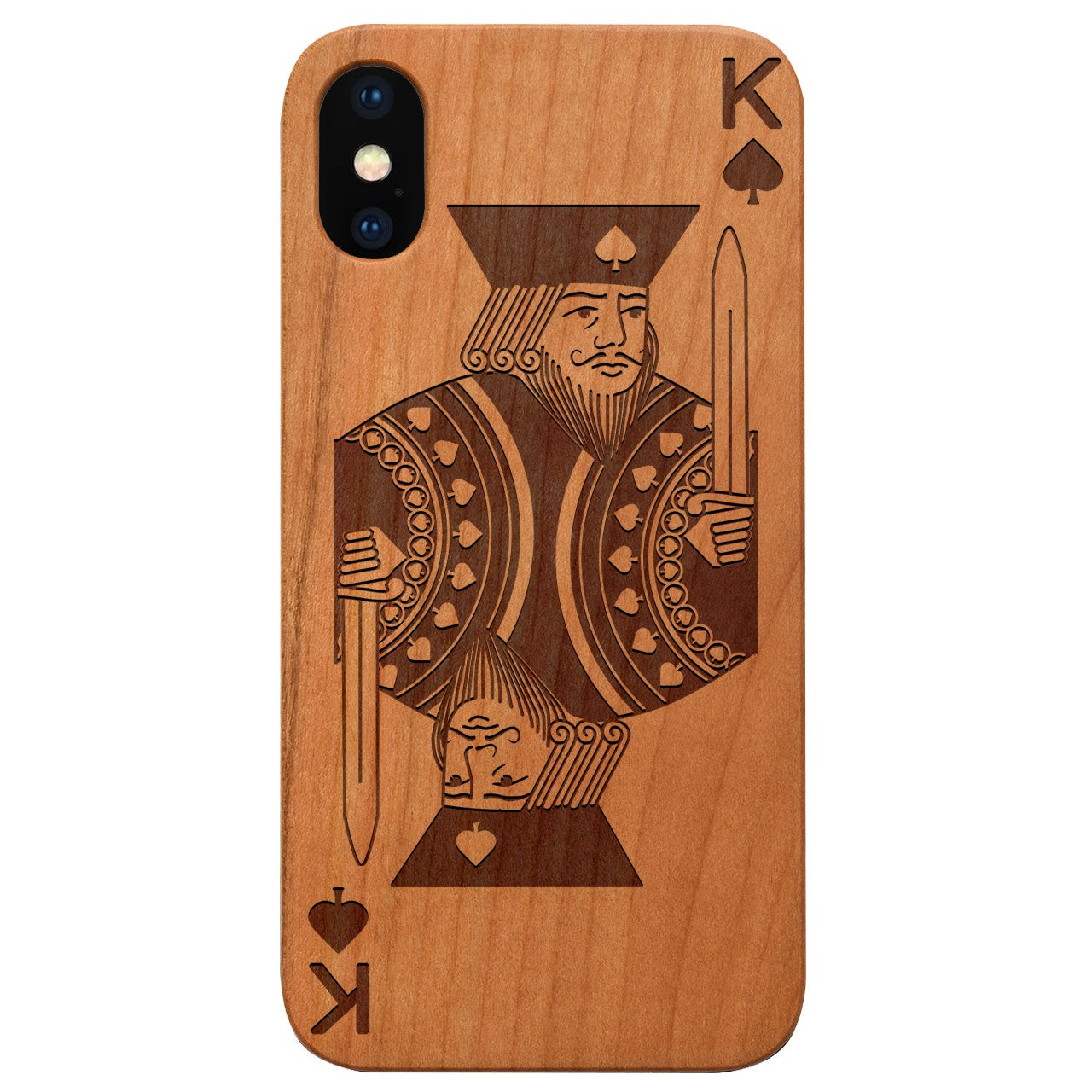  King of Spades - Engraved - Wooden Phone Case - IPhone 13 Models