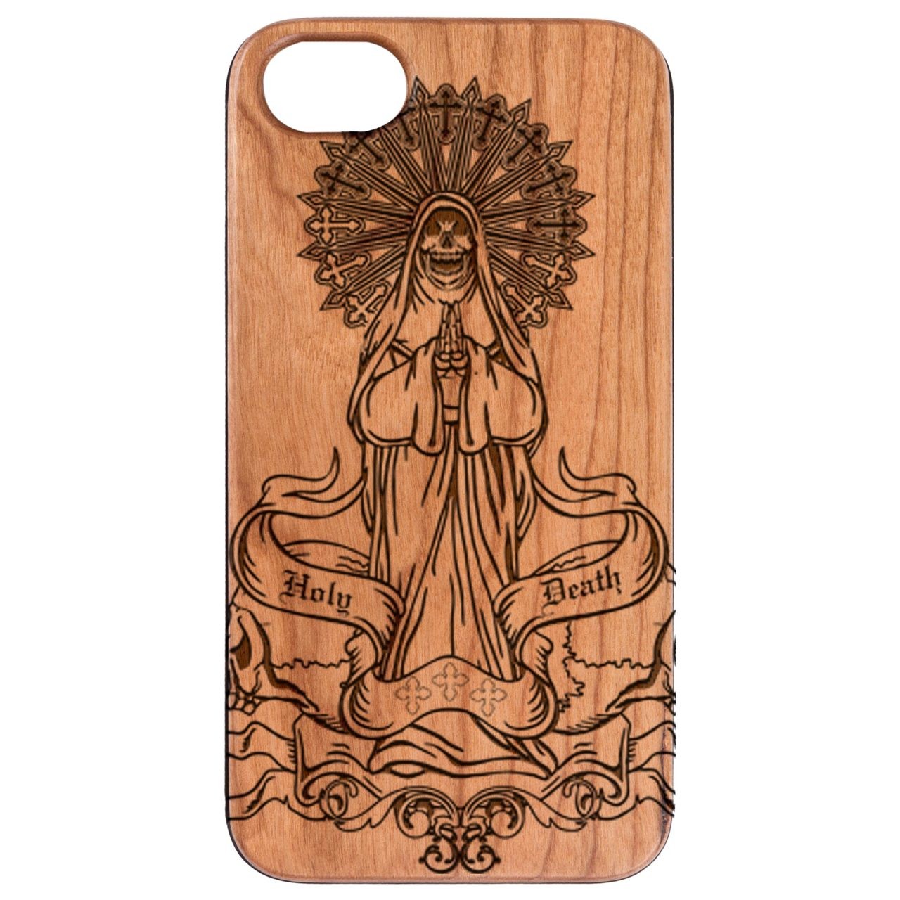  La Santa Muerte 1 - Engraved - Wooden Phone Case - IPhone 13 Models