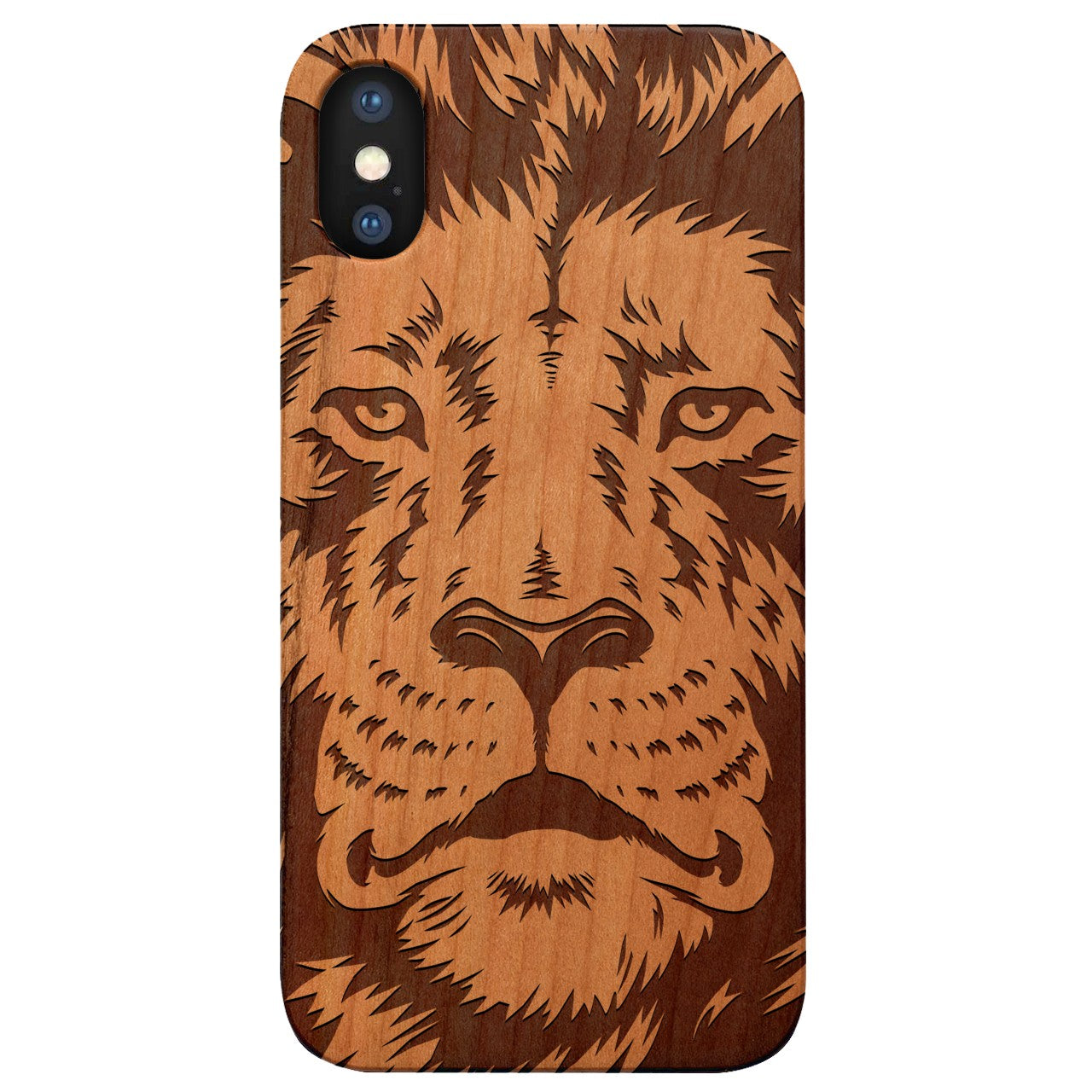  Lion Face 2 - Engraved - Wooden Phone Case - IPhone 13 Models