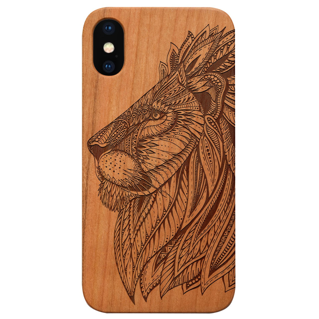  Lion Face 3 - Engraved - Wooden Phone Case - IPhone 13 Models