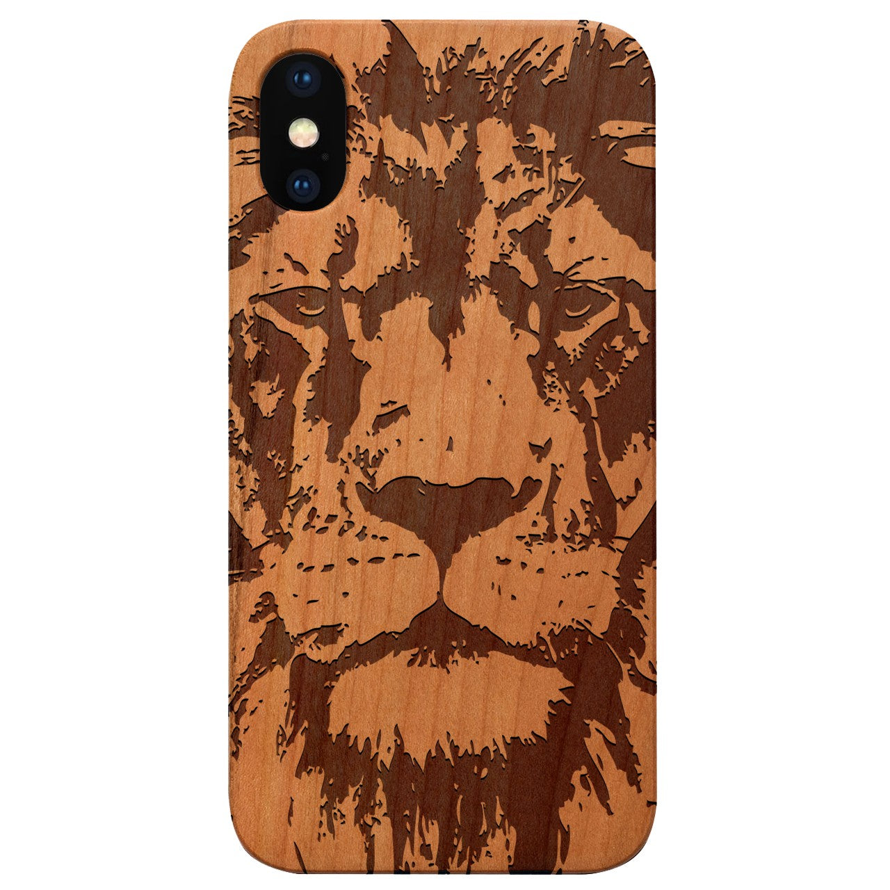  Lion Face 4 - Engraved - Wooden Phone Case - IPhone 13 Models