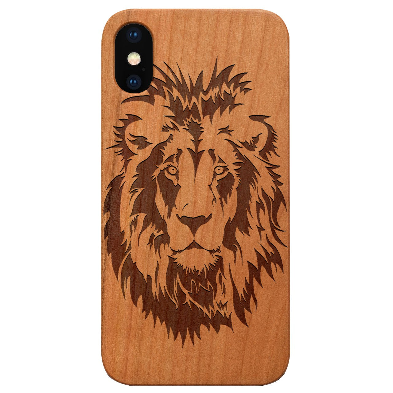  Lion Face 5 - Engraved - Wooden Phone Case - IPhone 13 Models