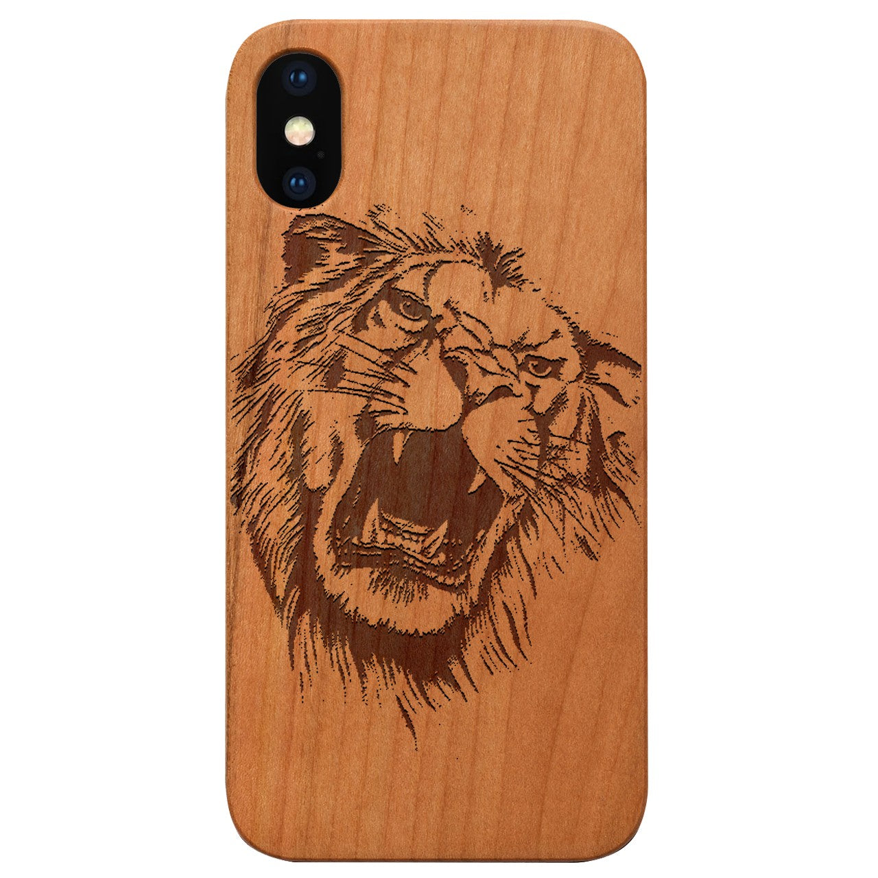  Lion Face 6 - Engraved - Wooden Phone Case - IPhone 13 Models
