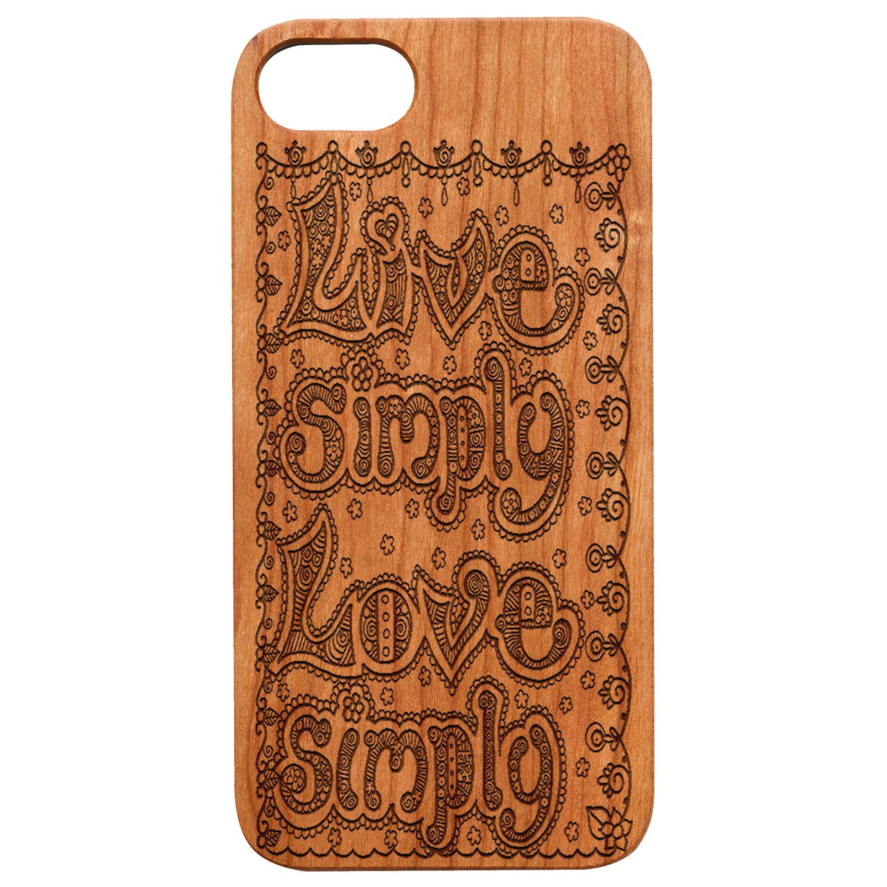  Live Simply - Engraved - Wooden Phone Case - IPhone 13 Models