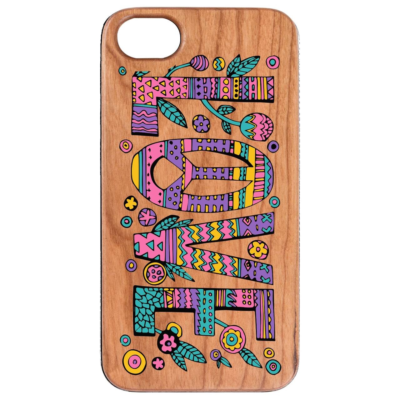  Love 2 - UV Color Printed - Wooden Phone Case - IPhone 13 Models