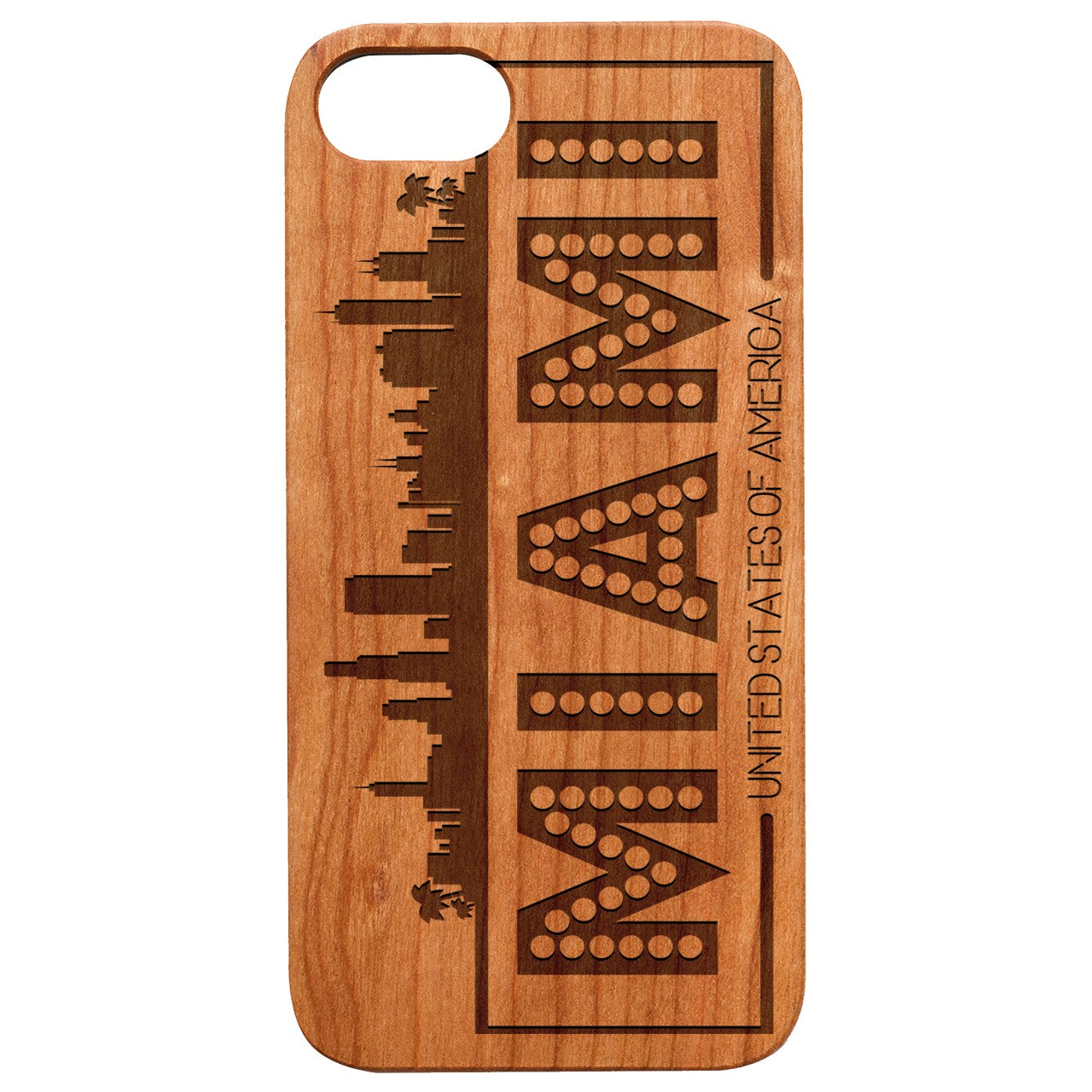  Miami City - Engraved - Wooden Phone Case - IPhone 13 Models