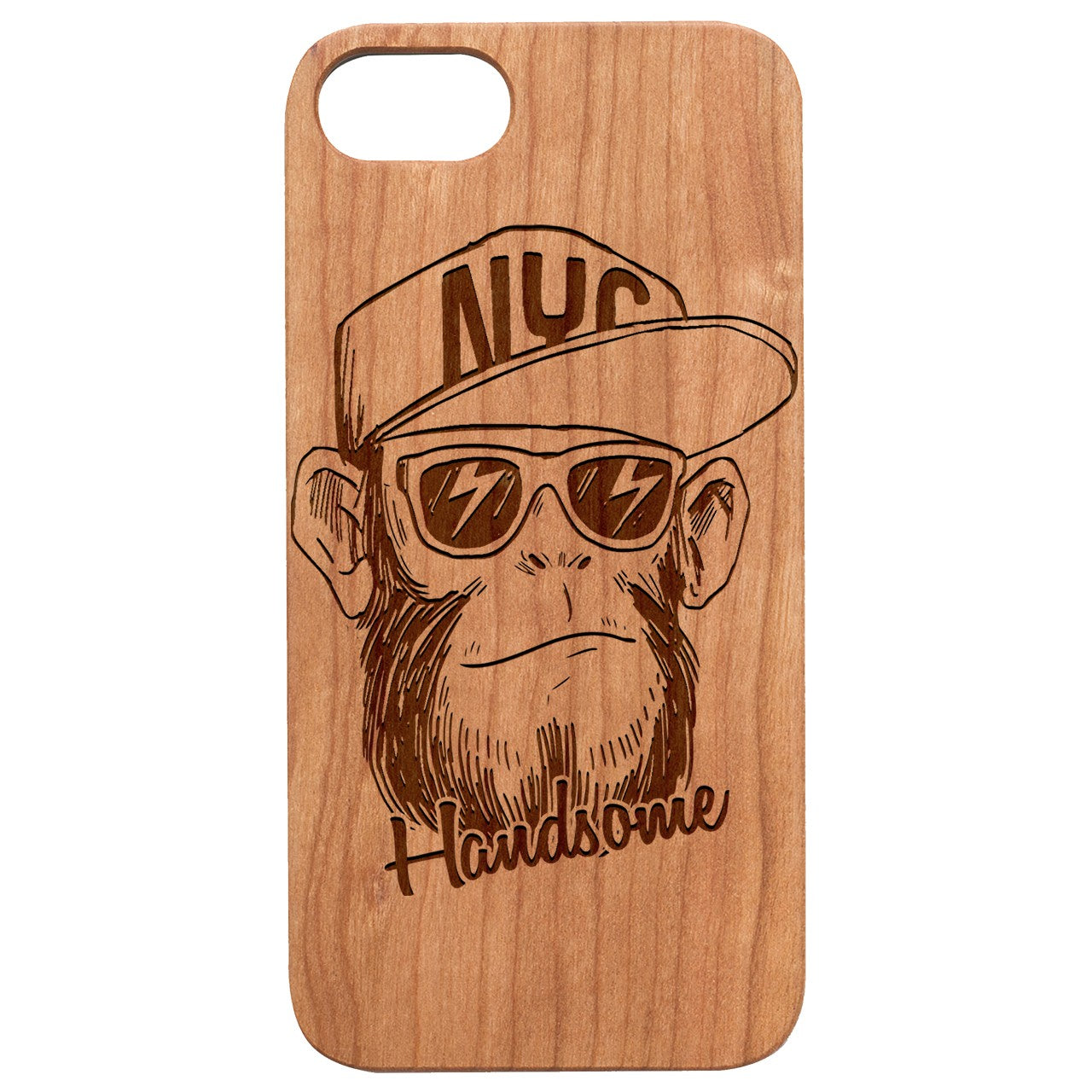  Monkey Handsome - Engraved - Wooden Phone Case - IPhone 13 Models