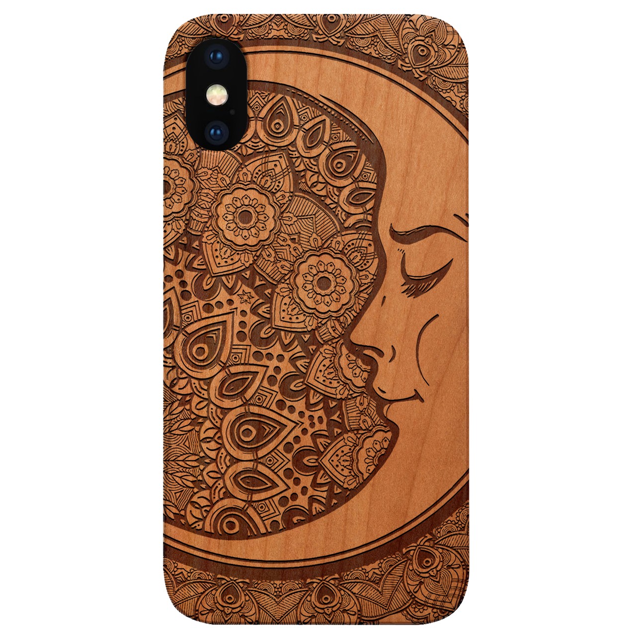  Moon Mandala - Engraved - Wooden Phone Case - IPhone 13 Models