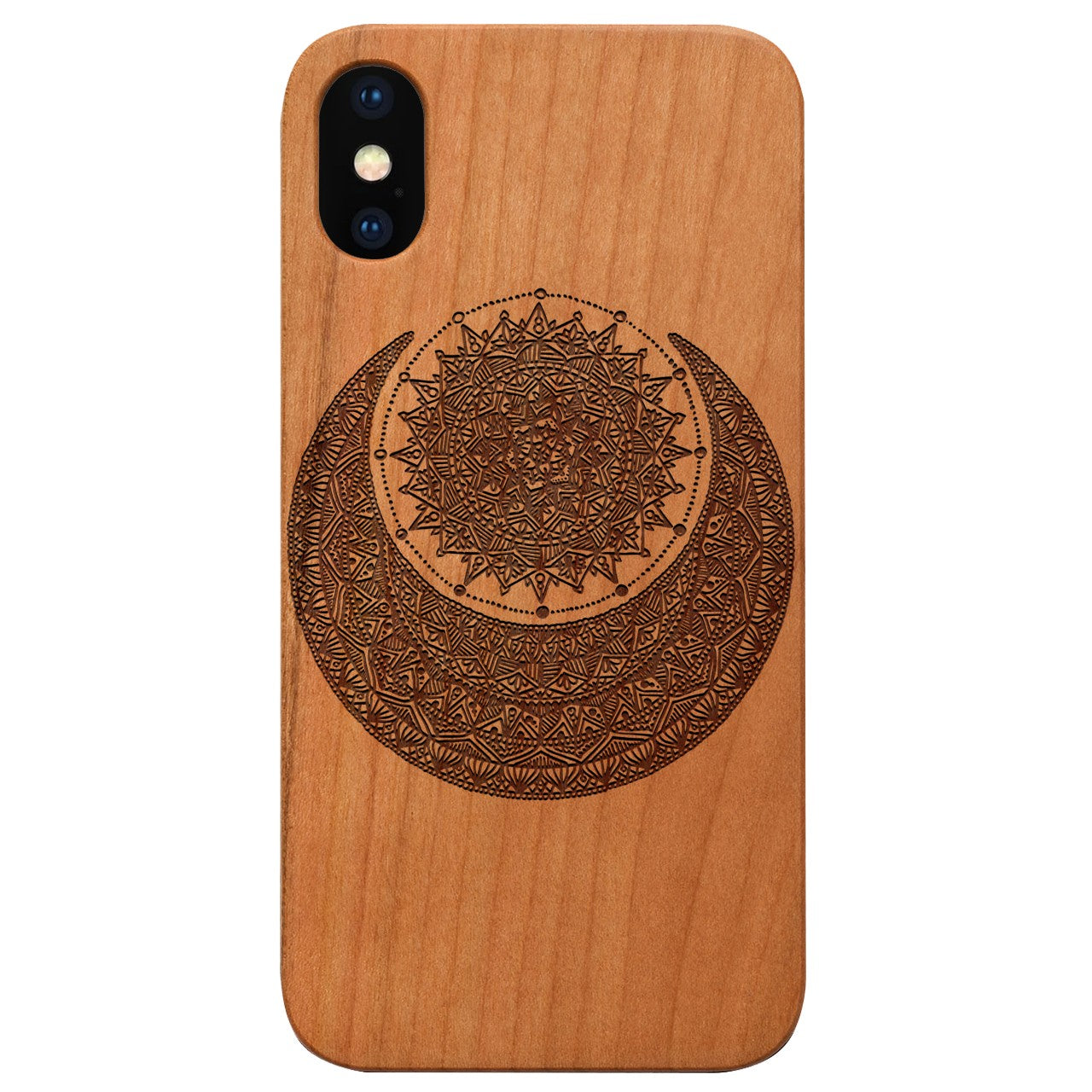  Moon With Sun - Engraved - Wooden Phone Case - IPhone 13 Models