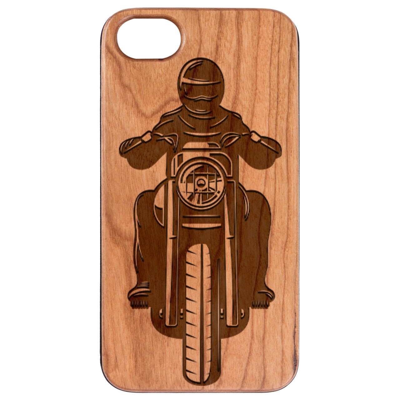  Motorcyclist - Engraved - Wooden Phone Case - IPhone 13 Models