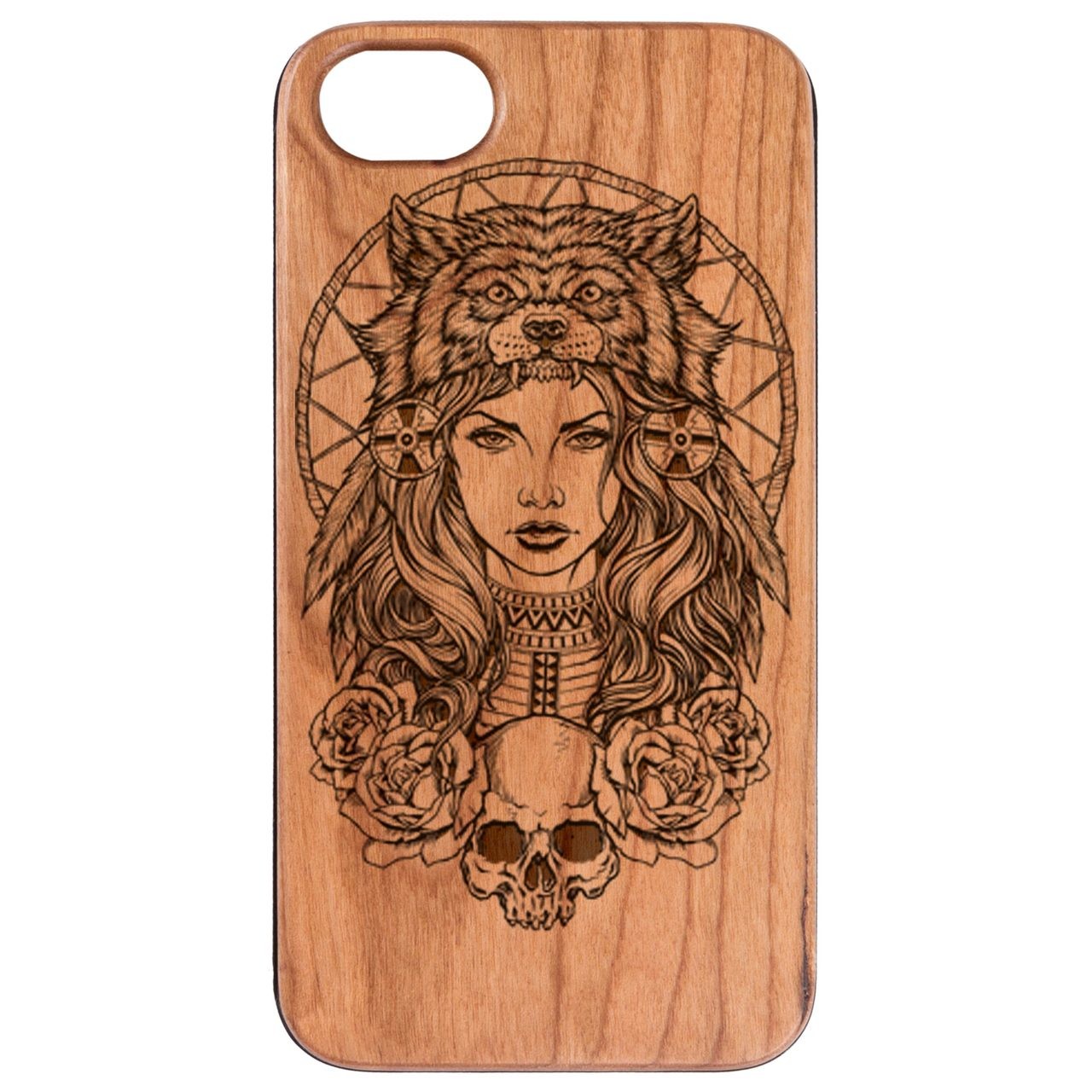 Native American Girl - Engraved - Wooden Phone Case - IPhone 13 Models