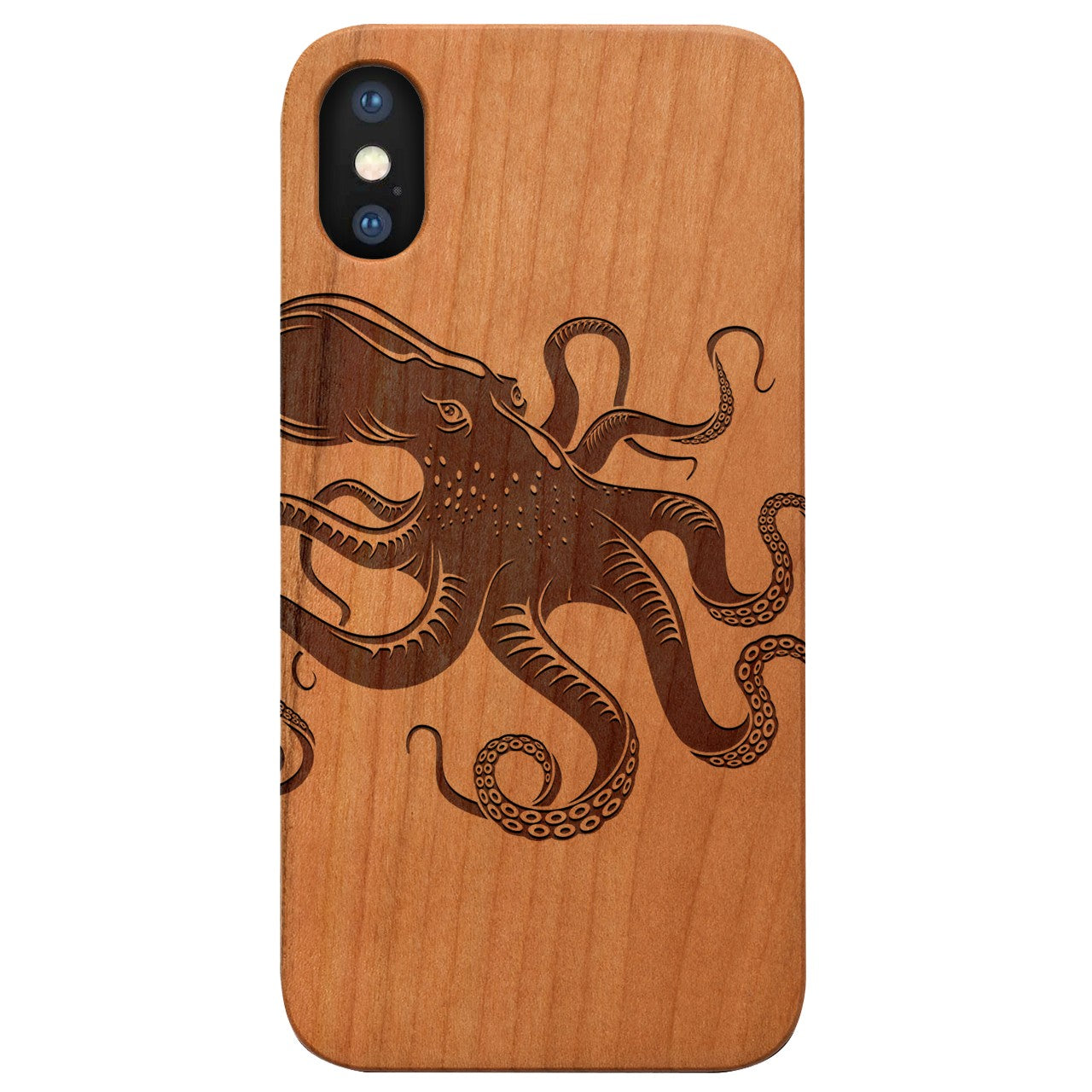  Octopus - Engraved - Wooden Phone Case - IPhone 13 Models