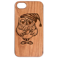  Owl with Coffee - Engraved - Wooden Phone Case - IPhone 13 Models