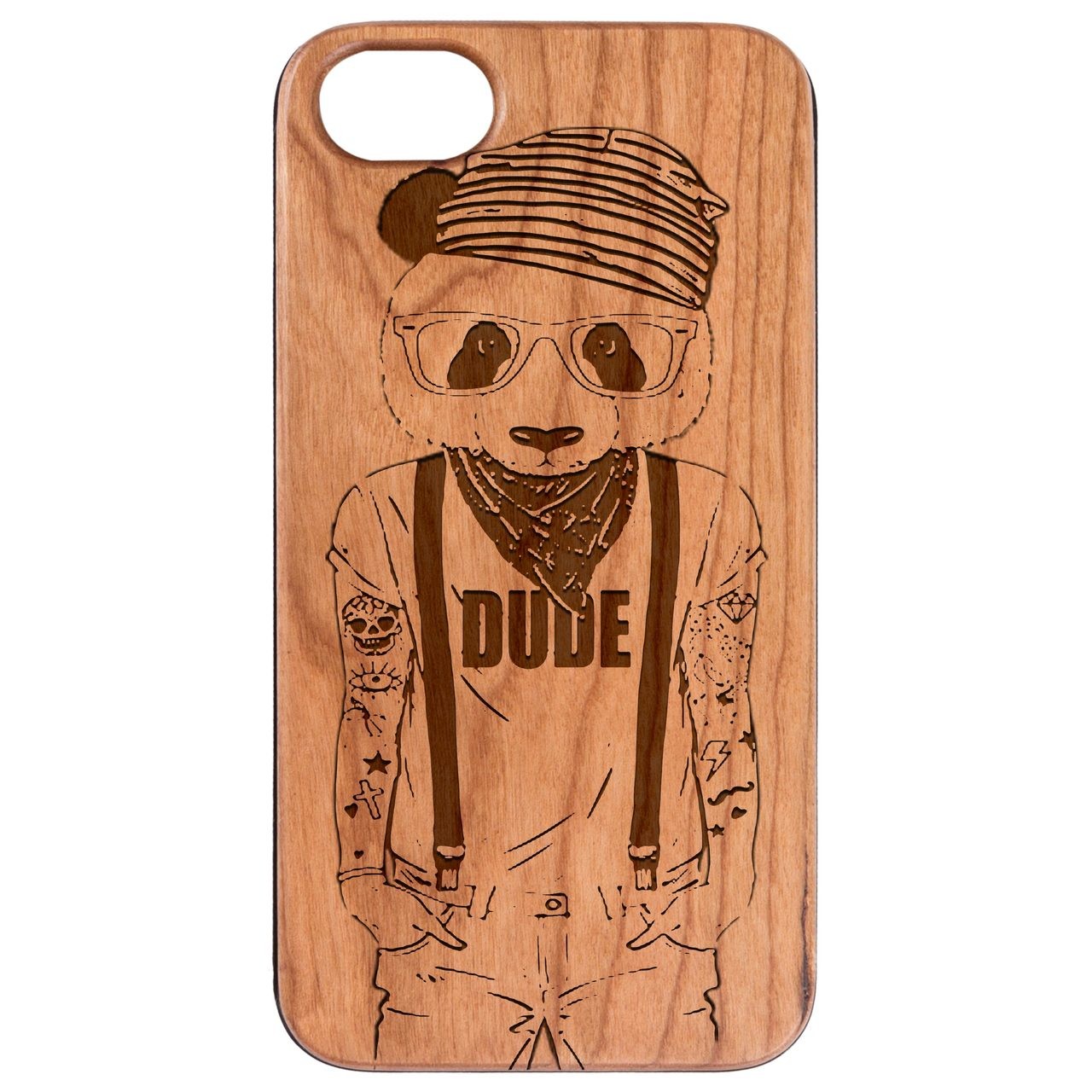  Panda Boy - Engraved - Wooden Phone Case - IPhone 13 Models