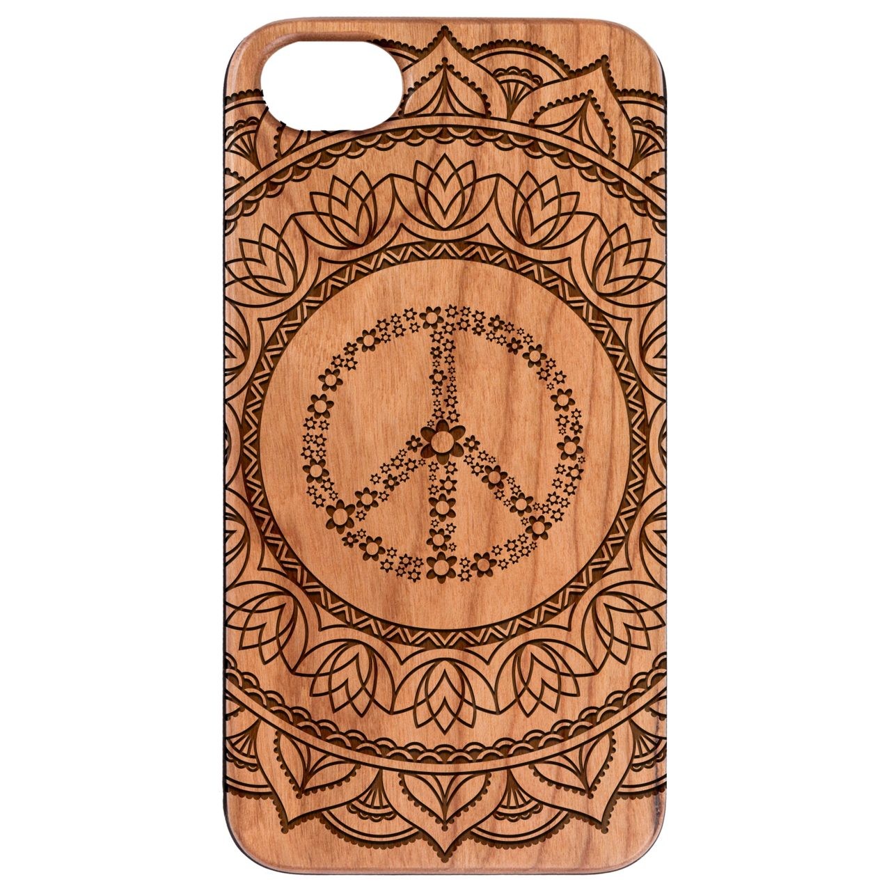  Peace Mandala - Engraved - Wooden Phone Case - IPhone 13 Models