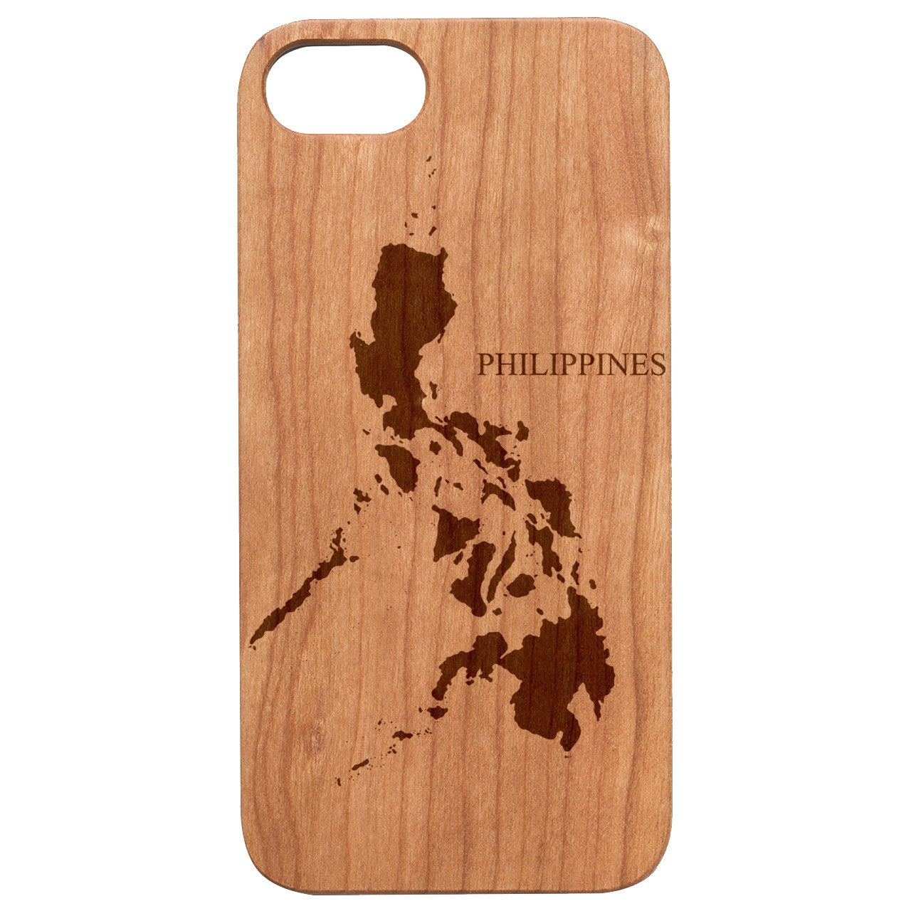  Philippines Map - Engraved - Wooden Phone Case - IPhone 13 Models