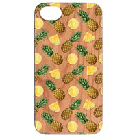  Pinneapple Pattern - UV Color Printed - Wooden Phone Case - IPhone 13 Models