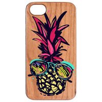  Pinneapple with Sunglasses - UV Color Printed - Wooden Phone Case - IPhone 13 Models