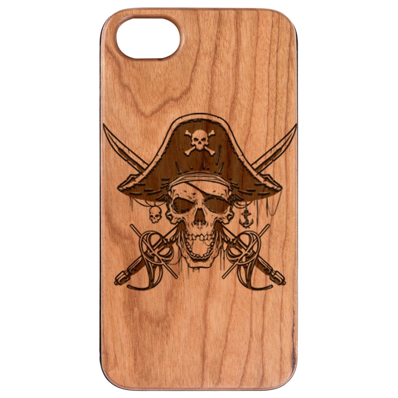  Pirate Skull - Engraved - Wooden Phone Case - IPhone 13 Models