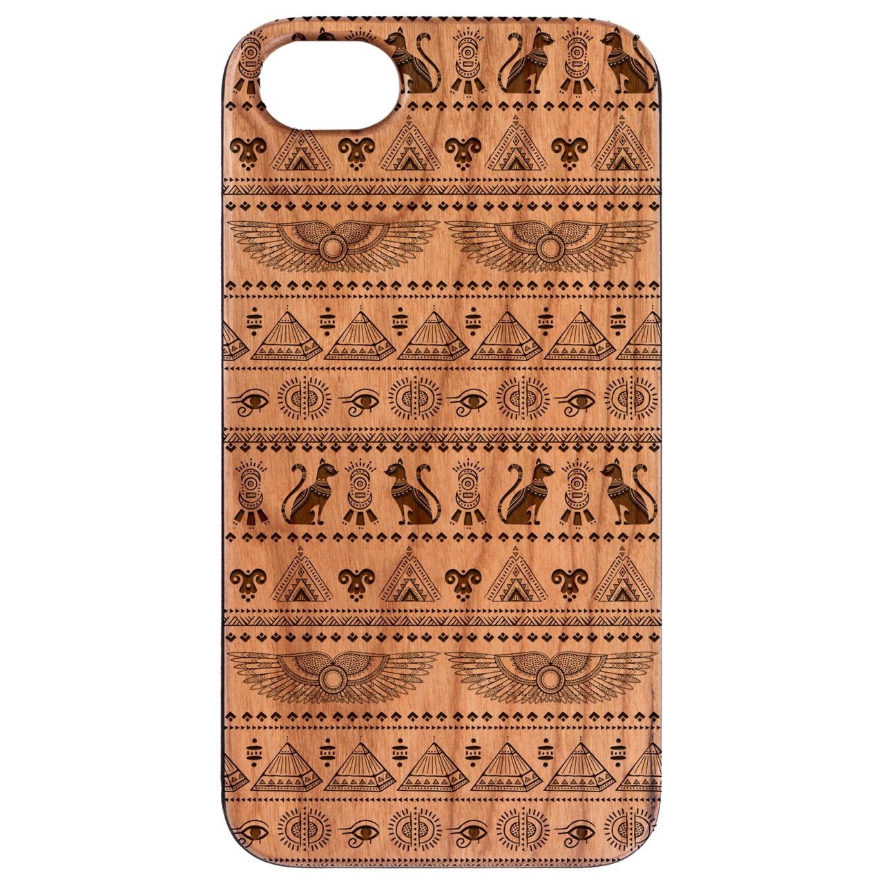  Pyramids Pattern - Engraved - Wooden Phone Case - IPhone 13 Models