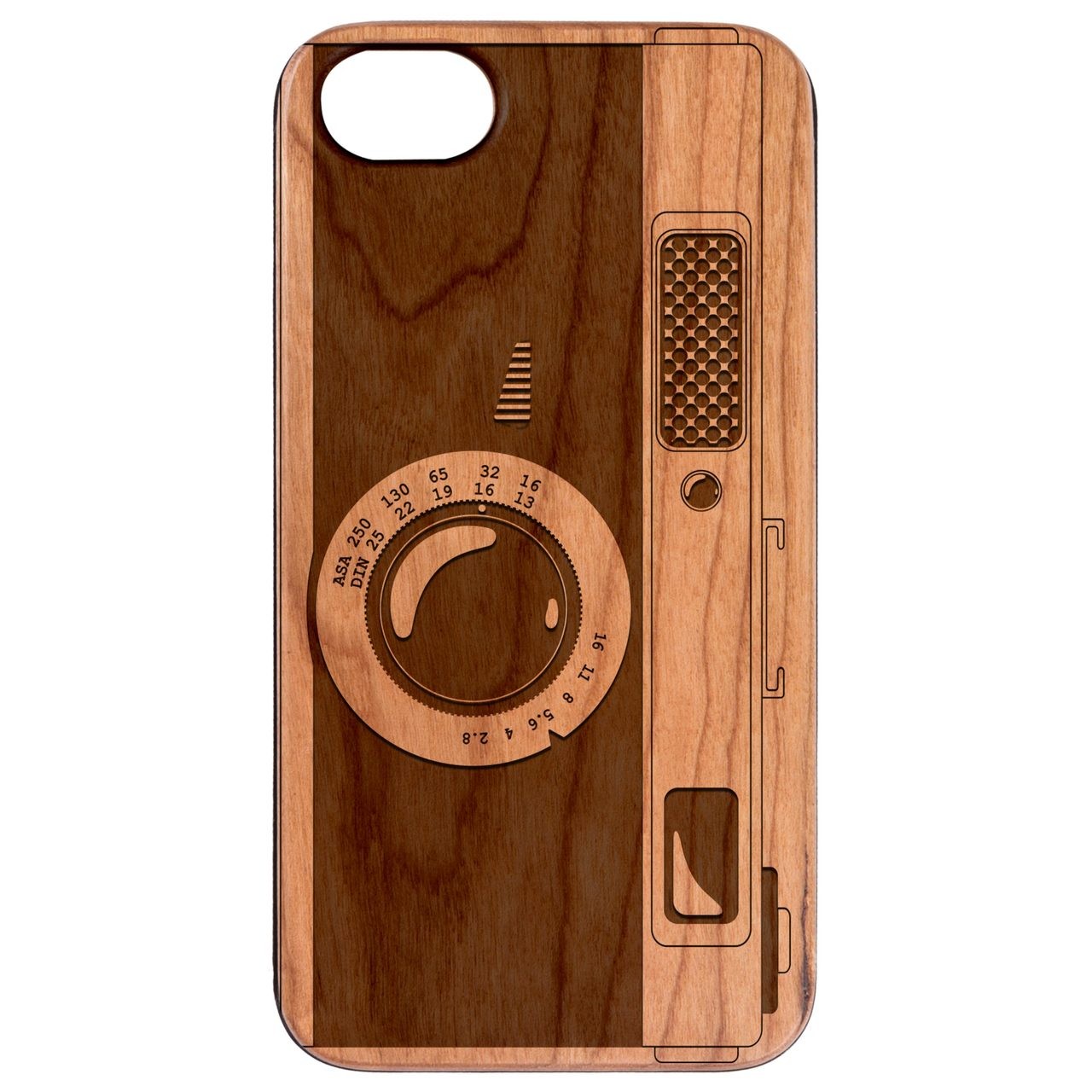  Retro Camera - Engraved - Wooden Phone Case - IPhone 13 Models
