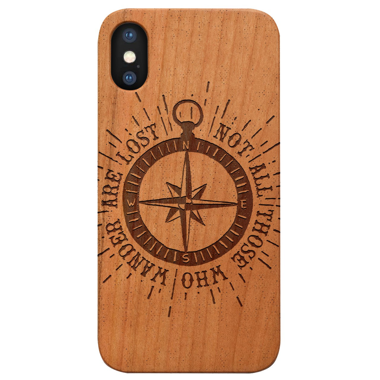  Retro Compass - Engraved - Wooden Phone Case - IPhone 13 Models