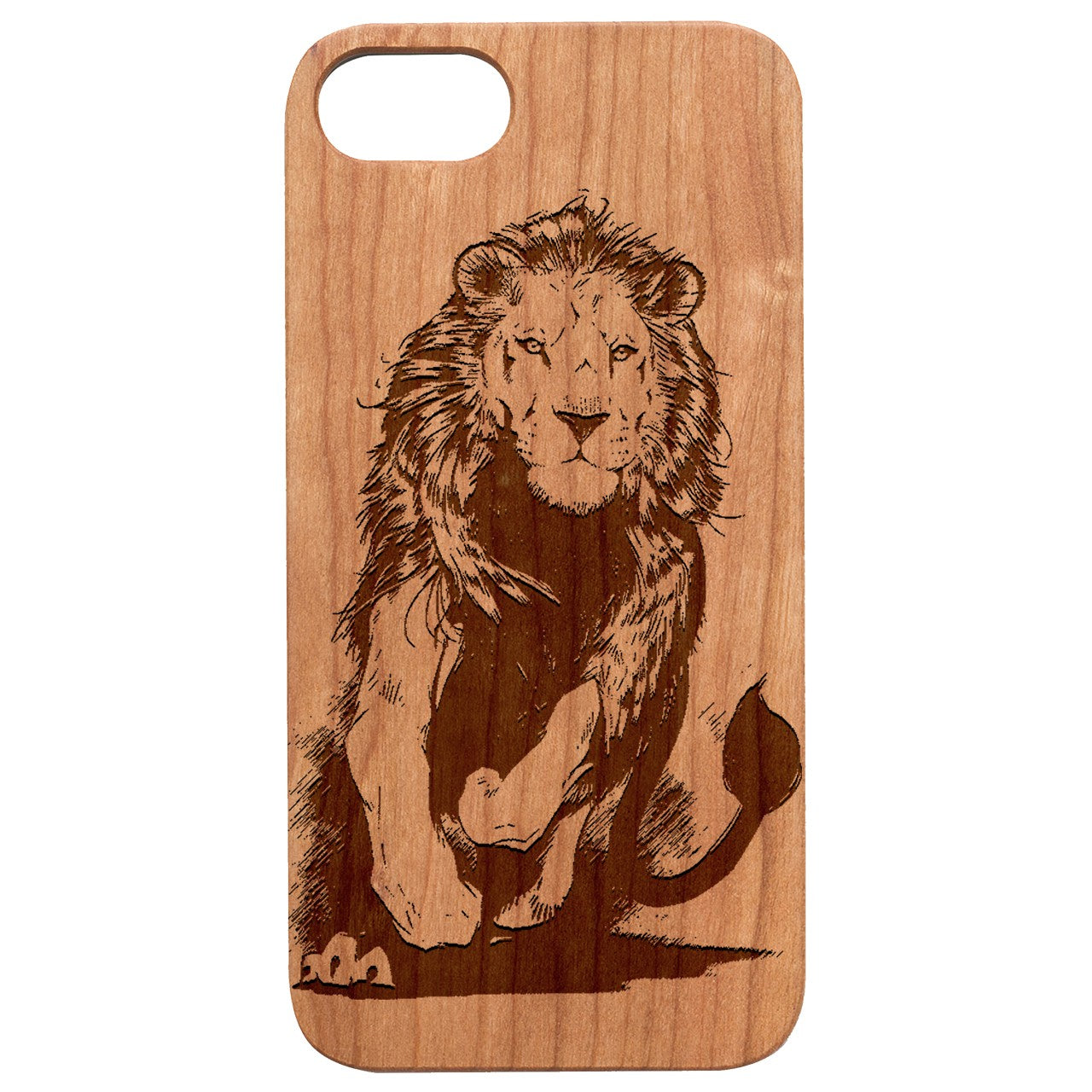  Running Lion - Engraved - Wooden Phone Case - IPhone 13 Models